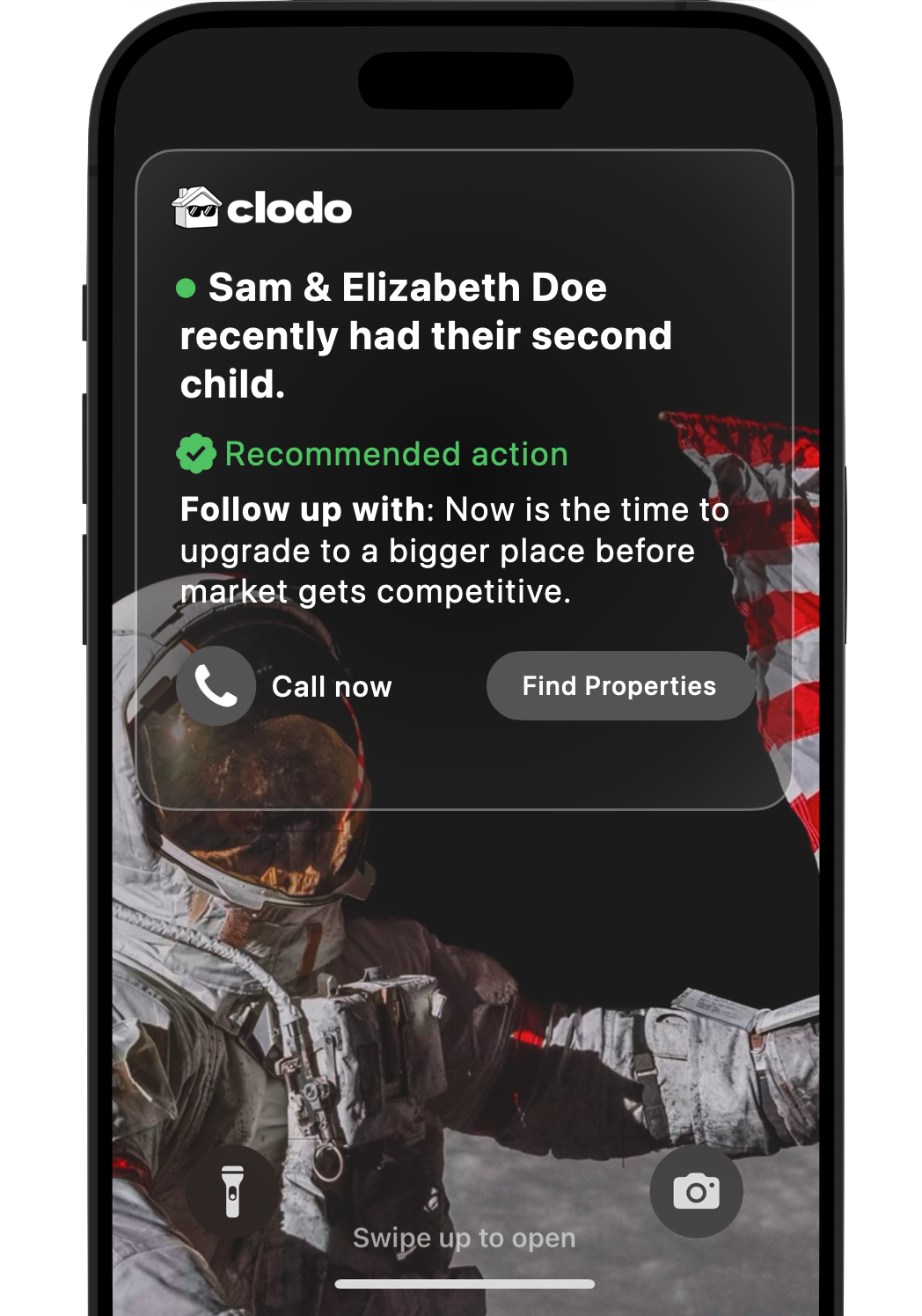 iPhone with Clodo notifications